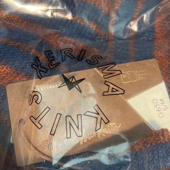 Kerisma brand Blue and Brown Stripe Lightweight knit Top - Picture 5 of 8